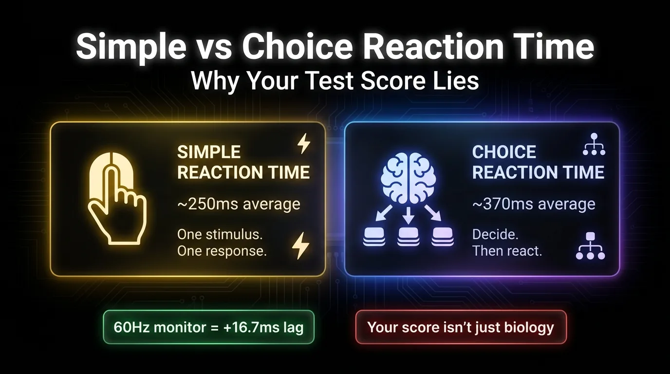 Simple vs Choice Reaction Time: Why Your Test Score Lies