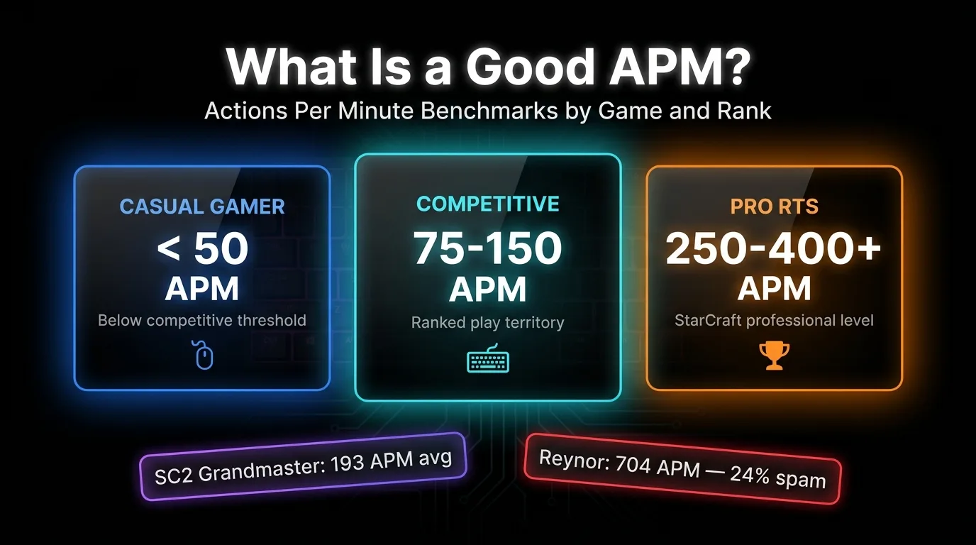 What Is a Good APM? Benchmarks for StarCraft, LoL, Dota 2 and More