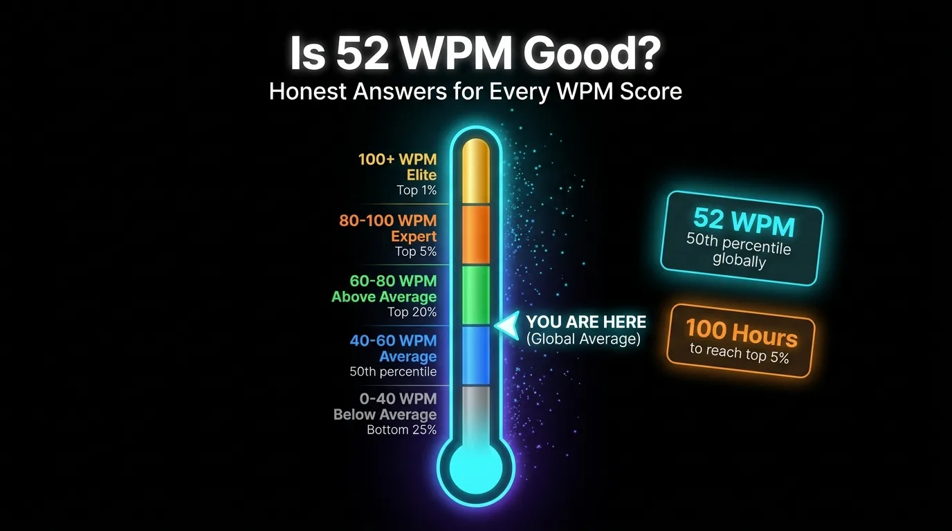 Is 52 WPM Good? Honest Answers for Every WPM Score